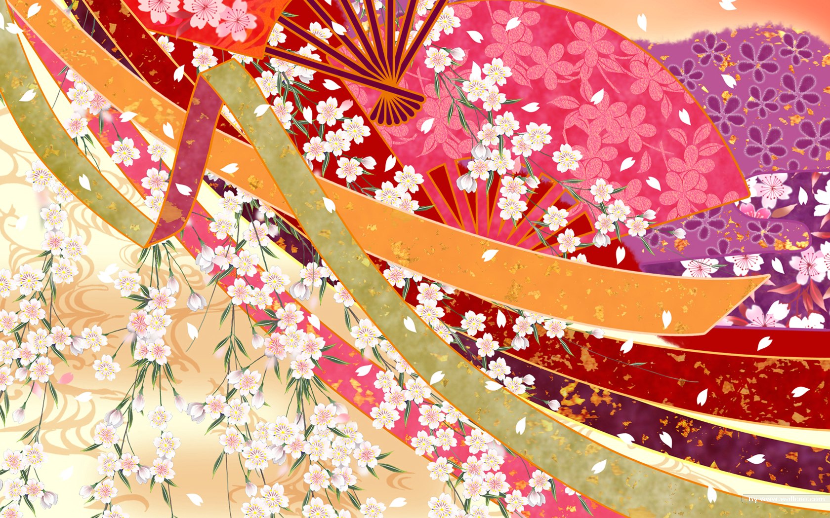 壁纸1680×1050日本风格色彩与图案设计壁纸